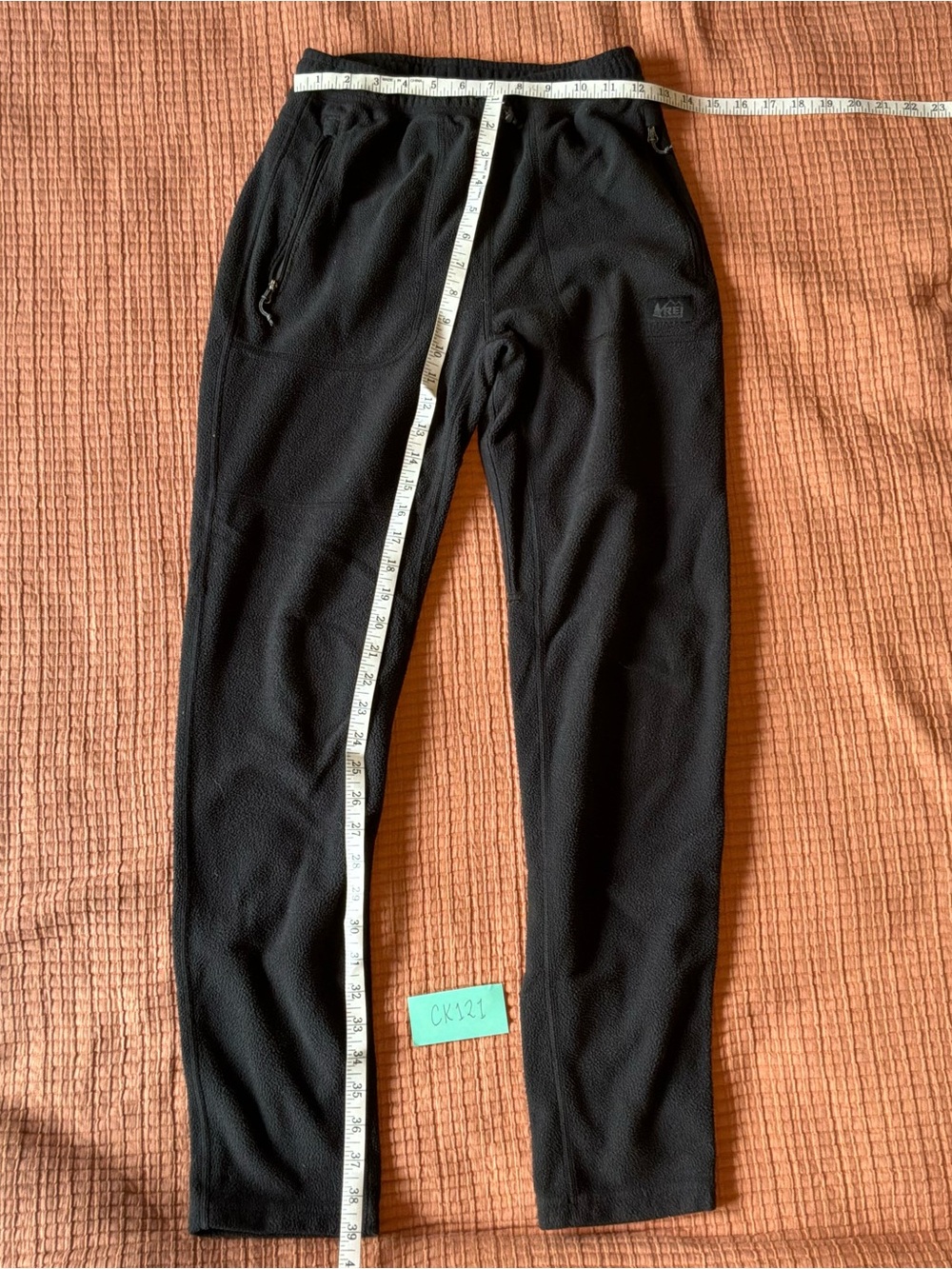 REI Kids Black Fleece Joggers with Zip Pockets